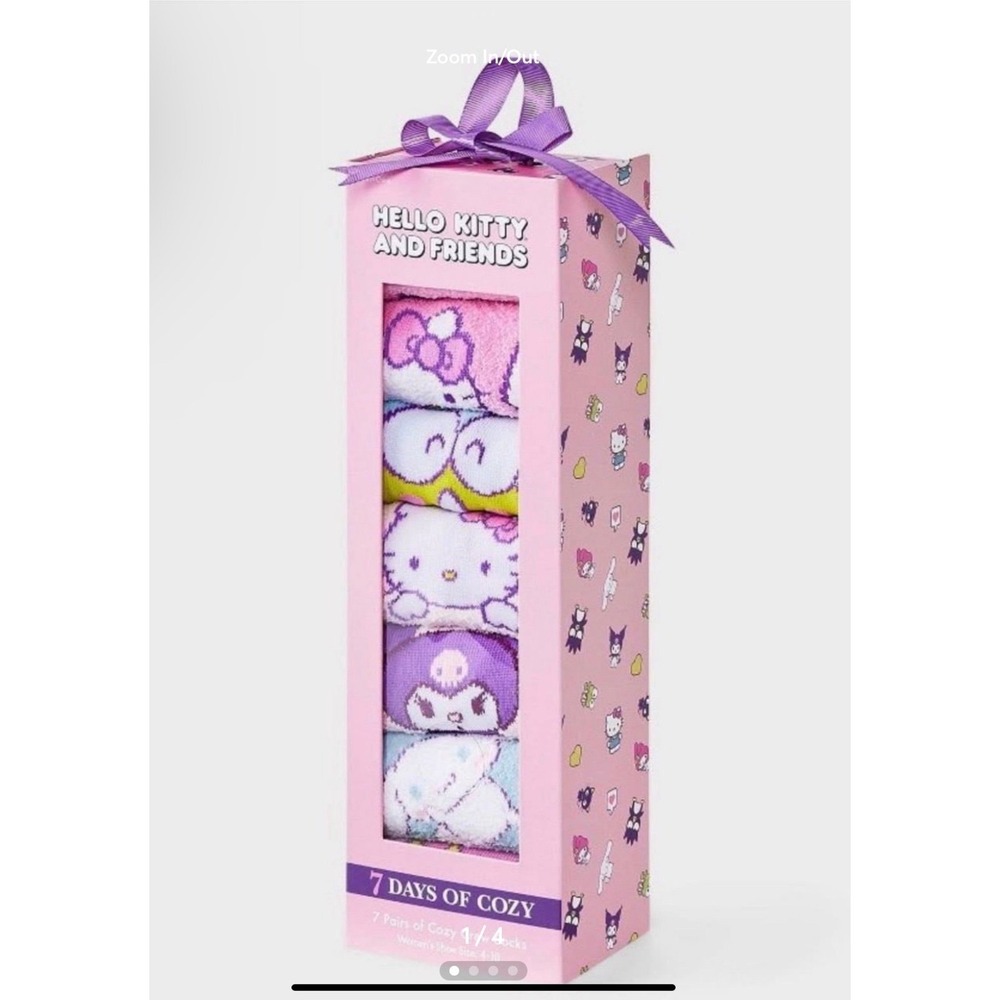 Sanrio Hello Kitty and Friends Women's 7-Pack Cozy Crew Socks